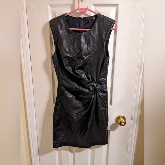 2for30!!! Dynamite Liv Twist-Front Faux Leather Sleeveless Dress size S - Picture 5 of 6